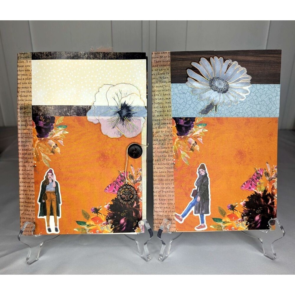 Handmade Junk Journal Set - Spooky Season, 6 x 9.25 inches set of 2